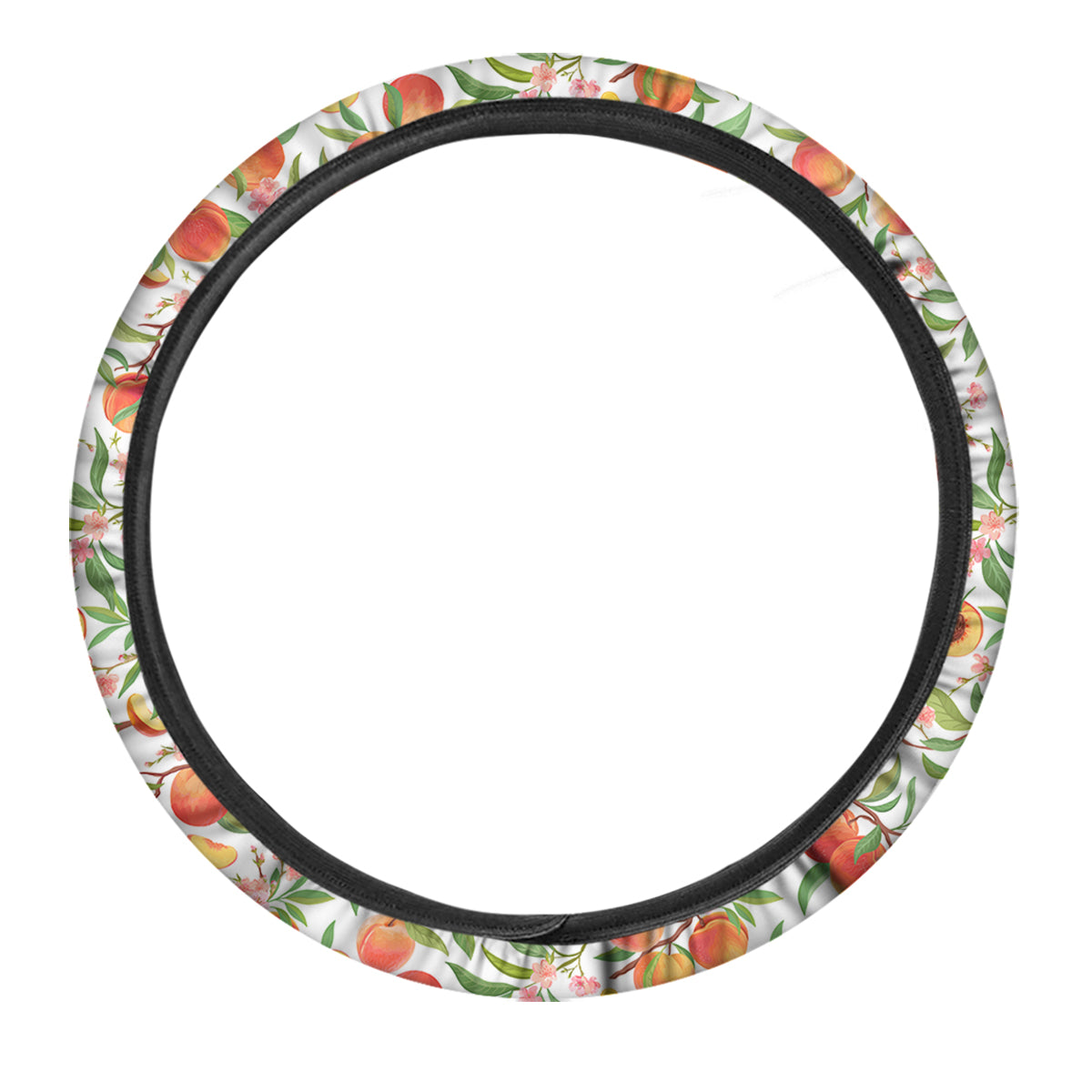 Flower Apricot And Print Pattern Car Steering Wheel Cover-grizzshop