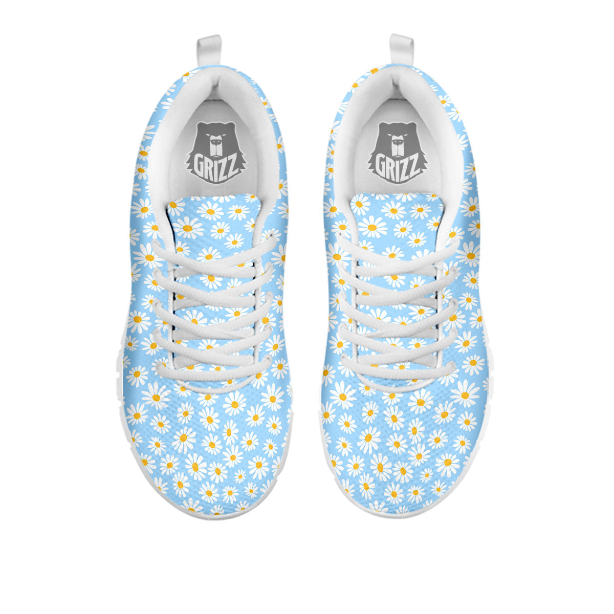 Flower Blue Daisy Print Pattern White Sneaker-grizzshop
