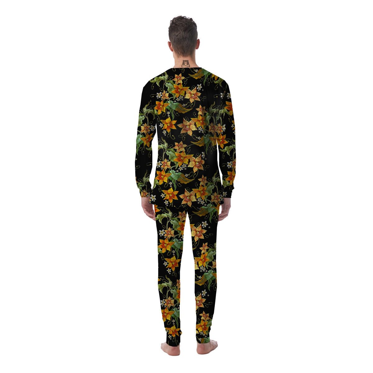 Flower Daffodil Vintage Print Pattern Men's Pajamas-grizzshop