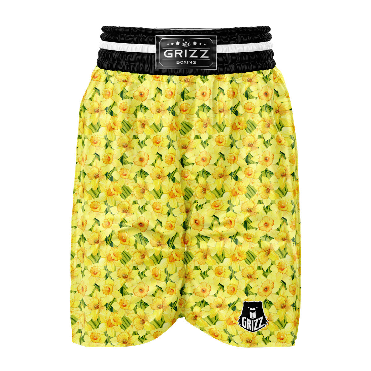 Flower Daffodil Watercolor Print Pattern Boxing Shorts-grizzshop