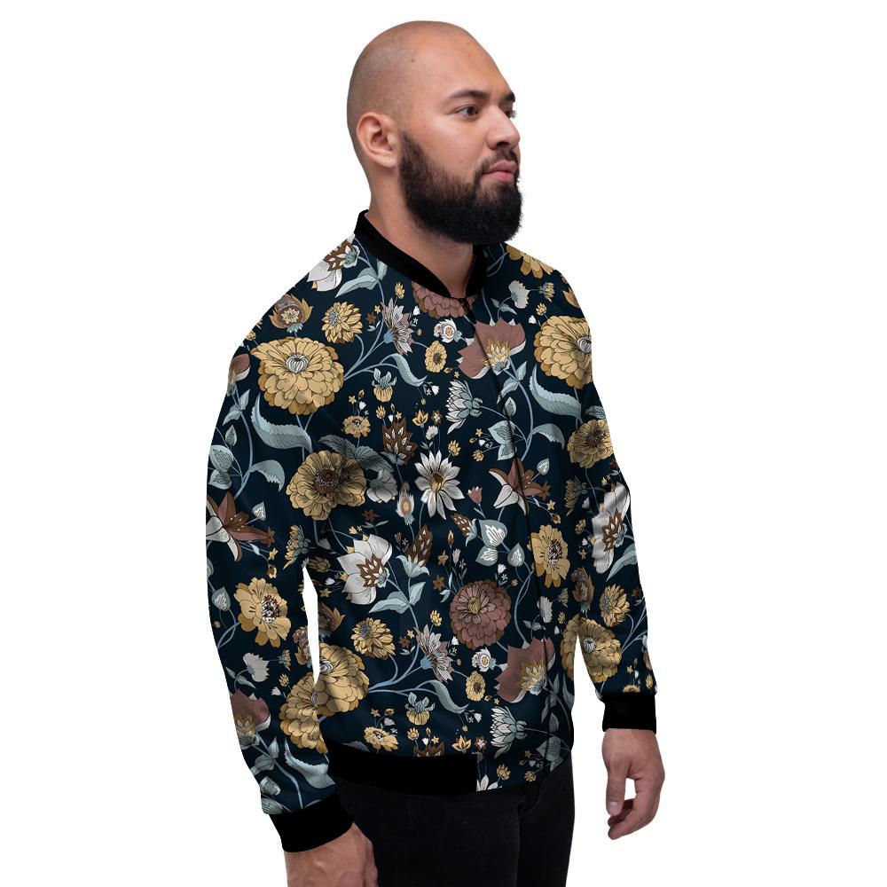 Flower Floral Vintage Print Pattern Men's Bomber Jacket-grizzshop