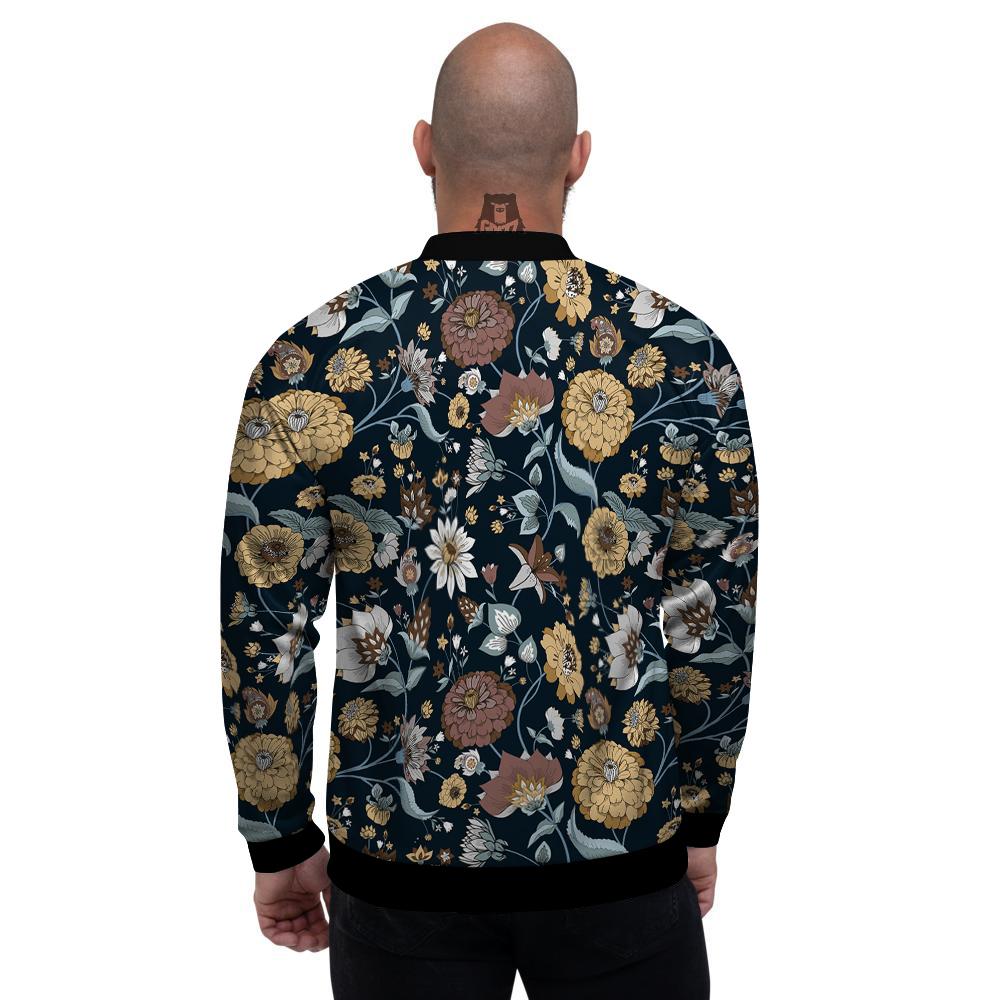 Flower Floral Vintage Print Pattern Men's Bomber Jacket-grizzshop