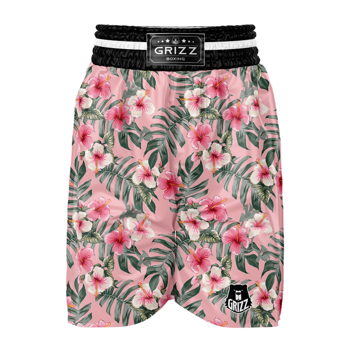 Flower Frangipani Tropical Print Pattern Boxing Shorts-grizzshop