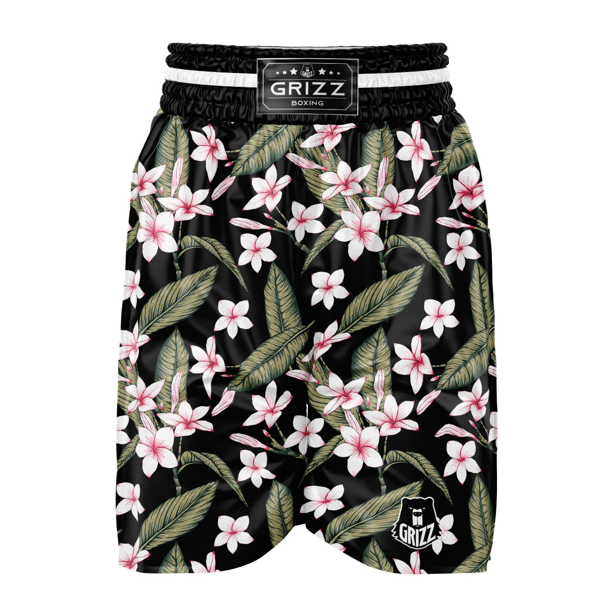 Flower Frangipani Watercolor Print Pattern Boxing Shorts-grizzshop