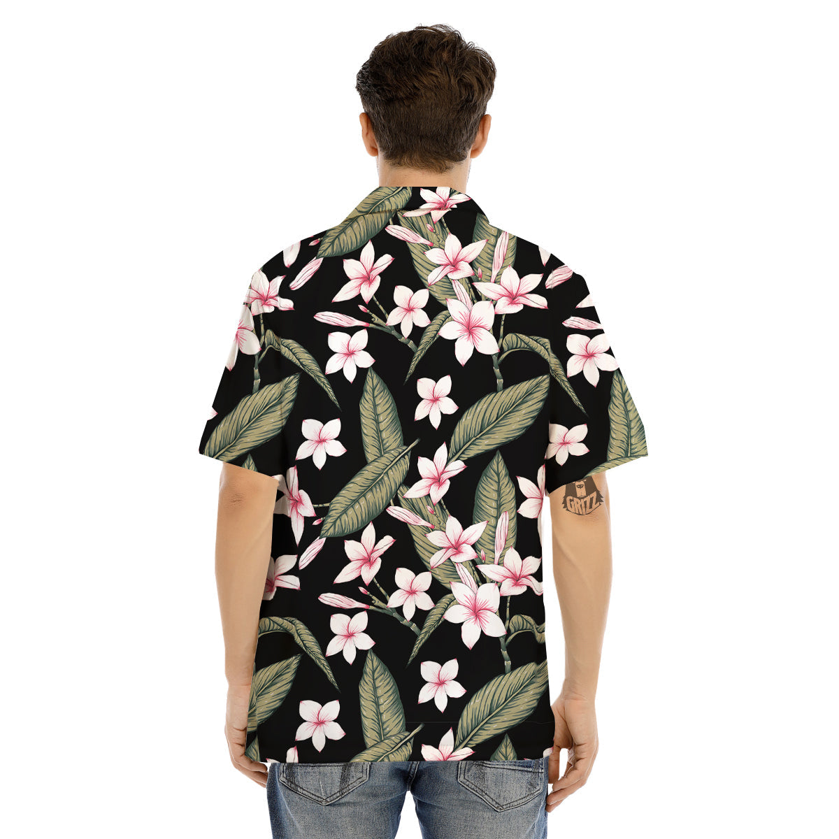 Flower Frangipani Watercolor Print Pattern Men's Hawaiian Shirt-grizzshop