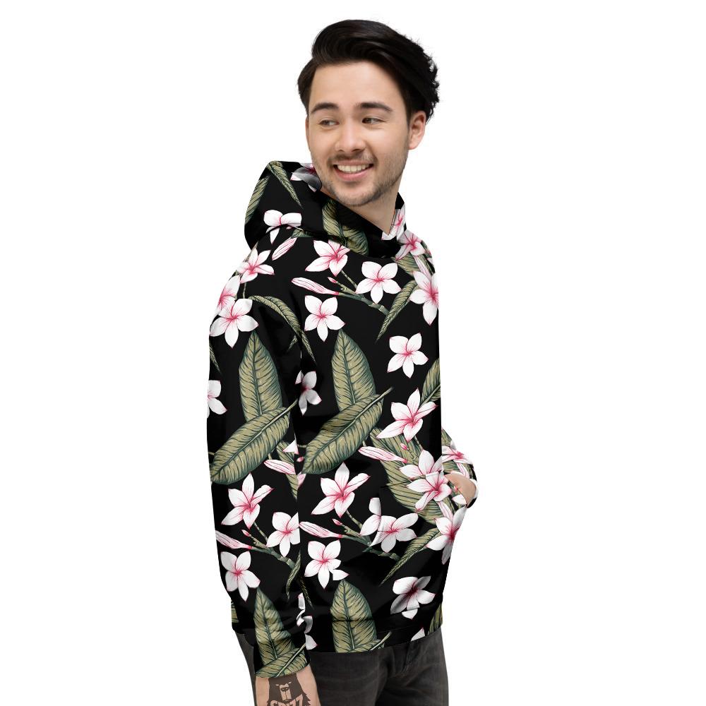 Flower Frangipani Watercolor Print Pattern Men's Hoodie-grizzshop
