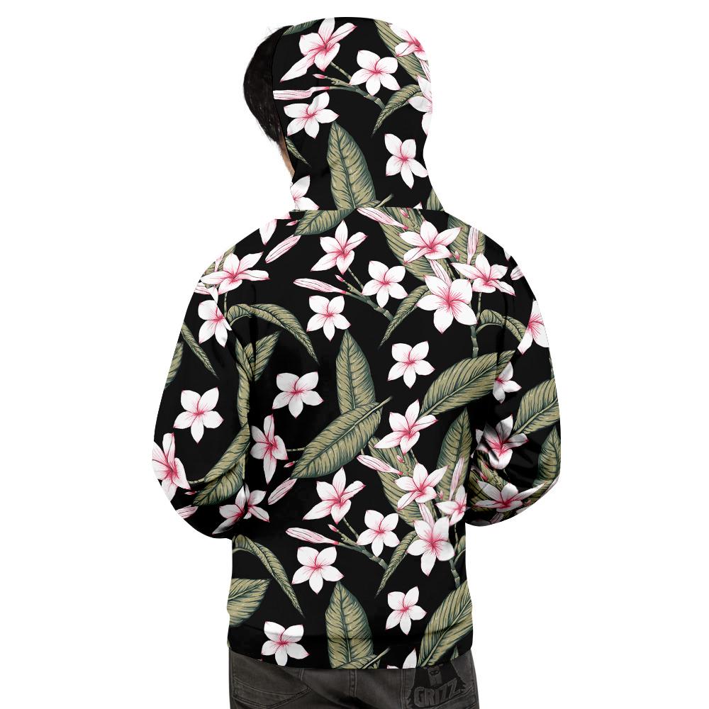 Flower Frangipani Watercolor Print Pattern Men's Hoodie-grizzshop
