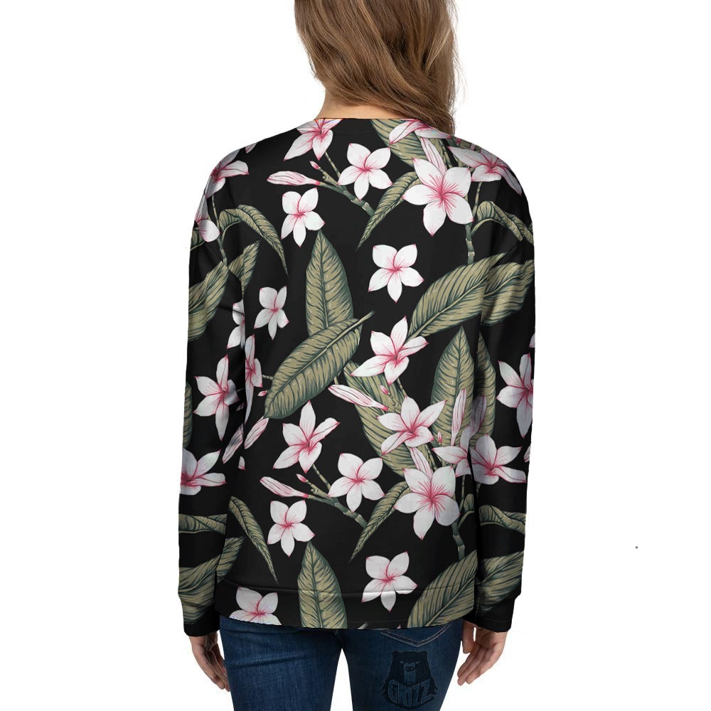 Flower Frangipani Watercolor Print Pattern Women's Sweatshirt-grizzshop