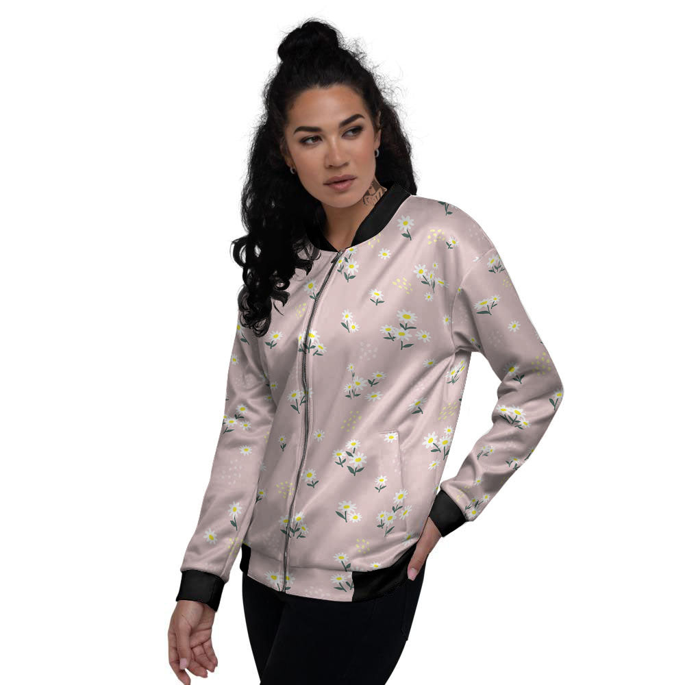 Flower Girly Spring Print Pattern Women's Bomber Jacket-grizzshop
