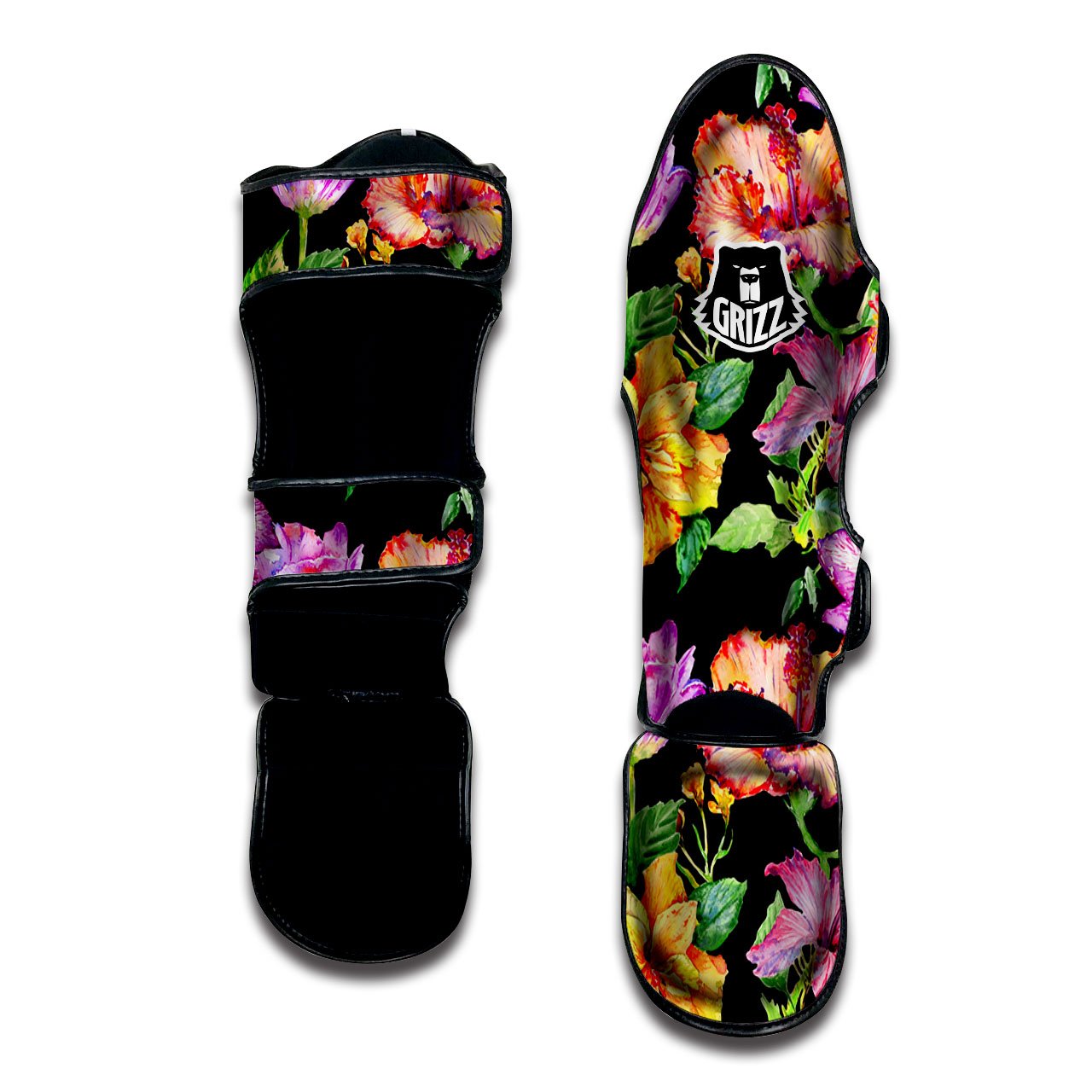 Flower Hawaiian Aloha Print Muay Thai Shin Guards-grizzshop