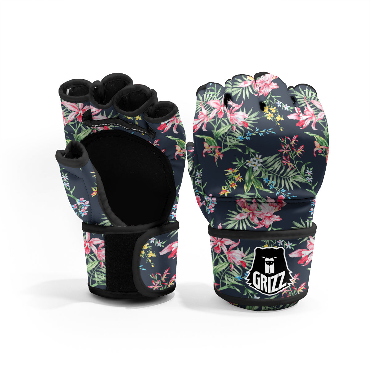 Flower Orchid Watercolor Print Pattern MMA Gloves-grizzshop