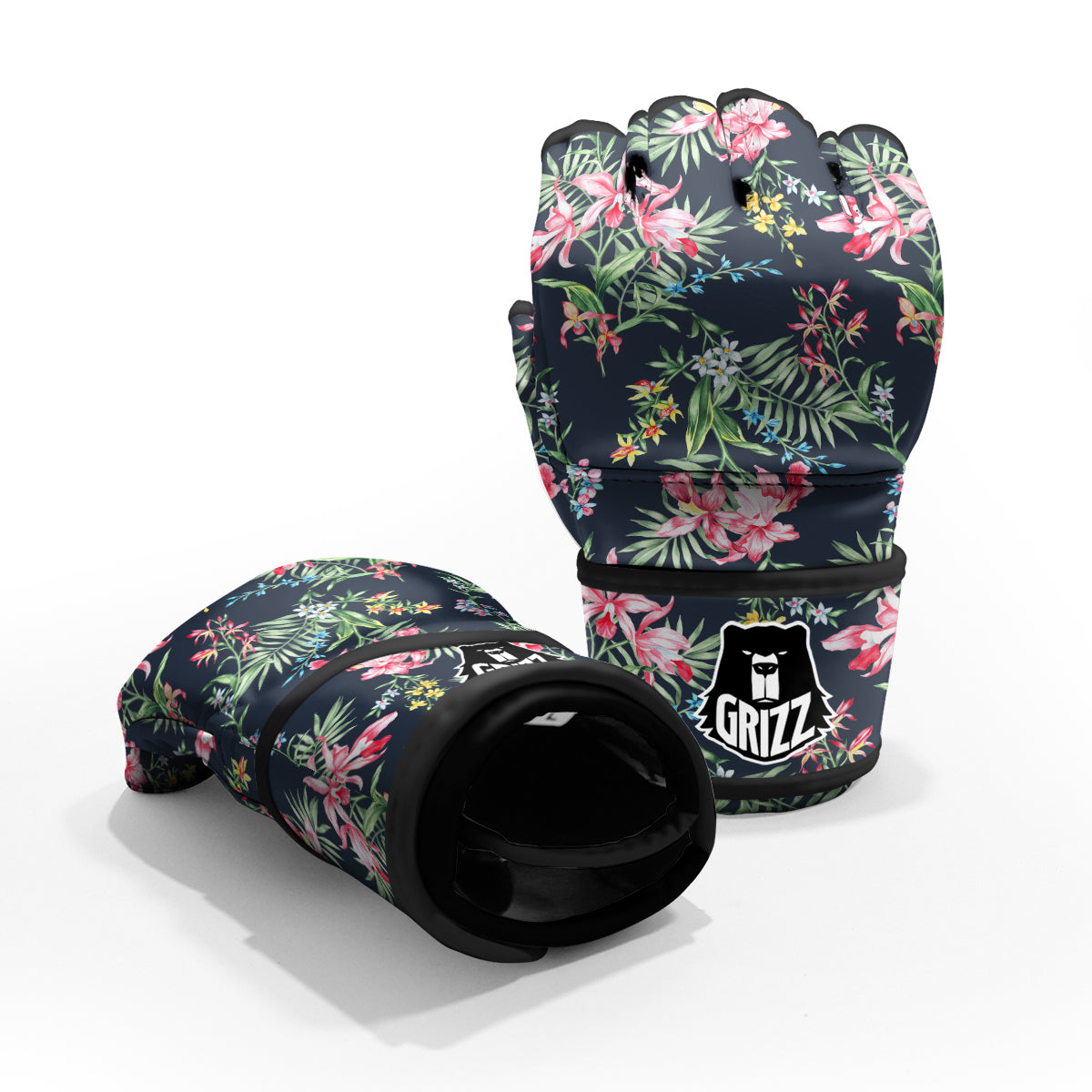 Flower Orchid Watercolor Print Pattern MMA Gloves-grizzshop