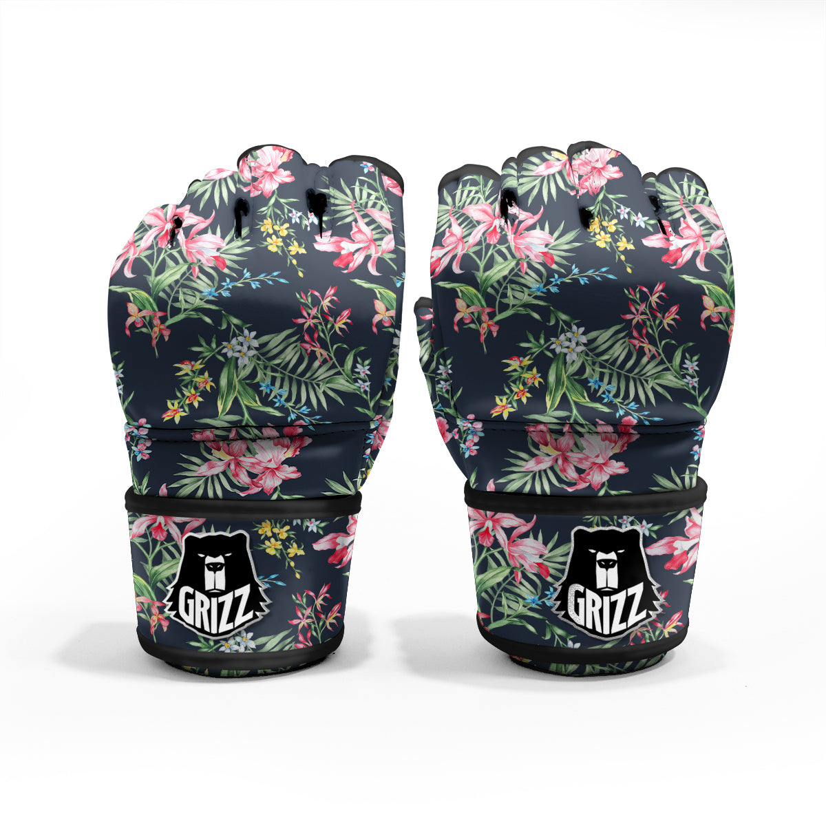 Flower Orchid Watercolor Print Pattern MMA Gloves-grizzshop