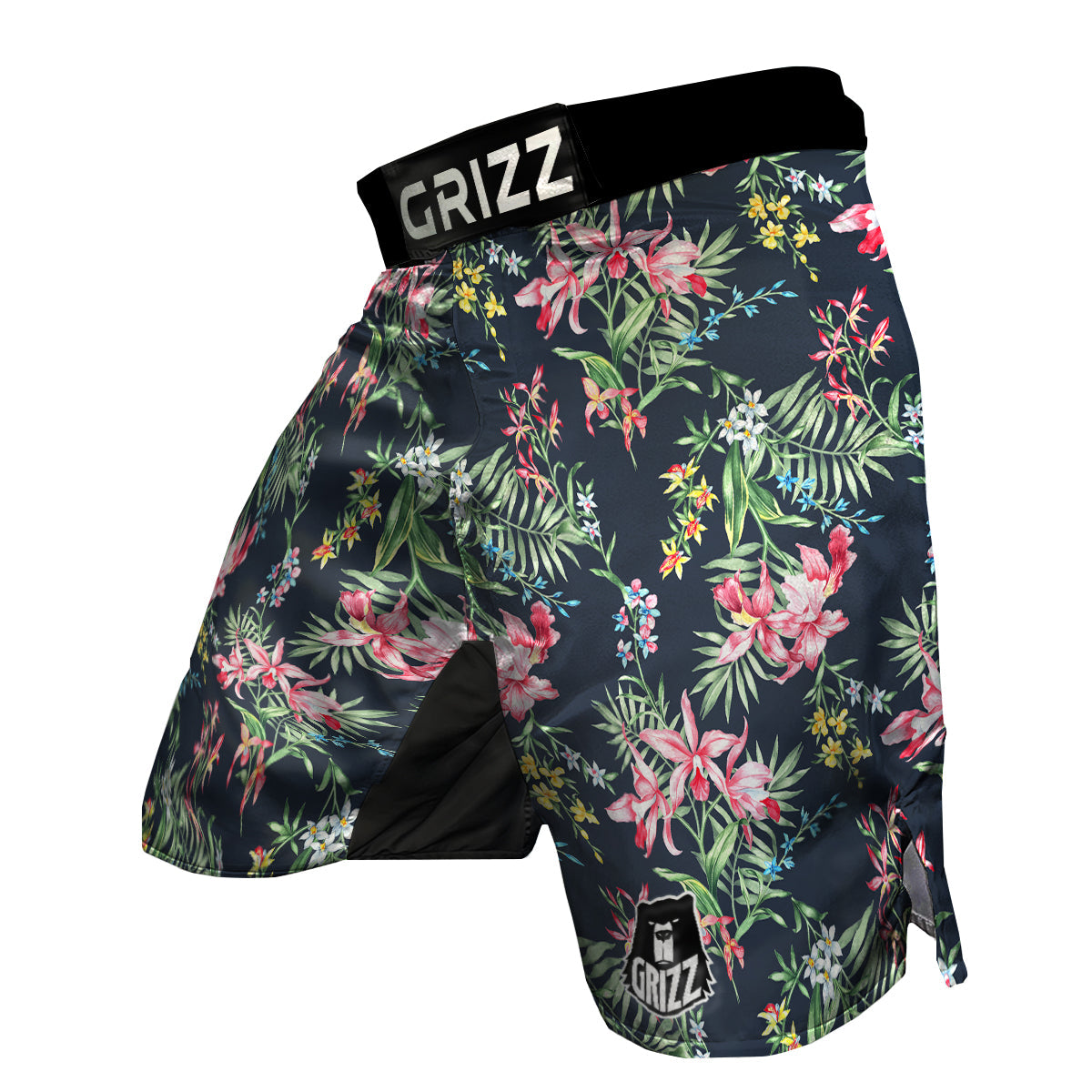 Flower Orchid Watercolor Print Pattern MMA Shorts-grizzshop