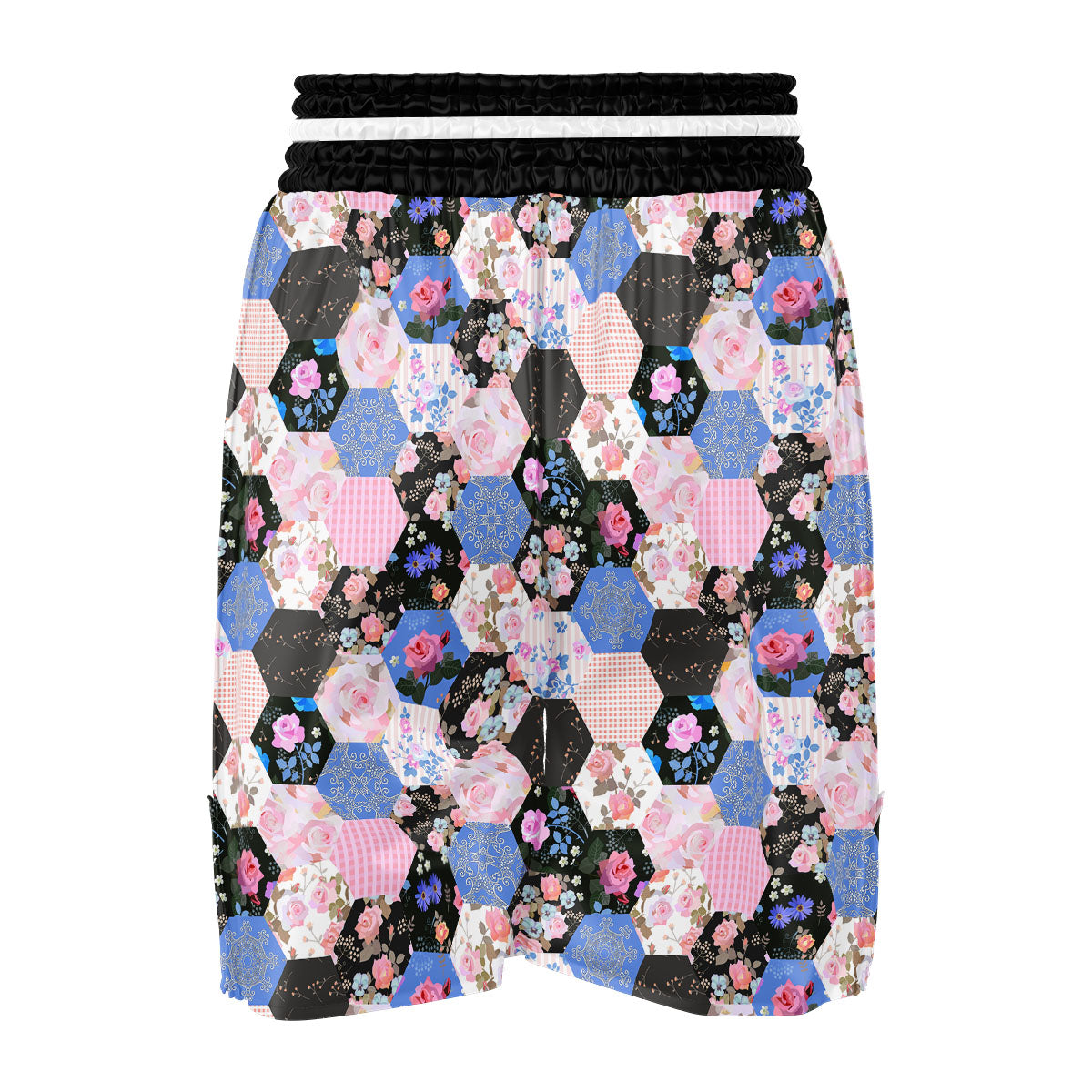 Flower Patchwork Pink Print Pattern Boxing Shorts-grizzshop