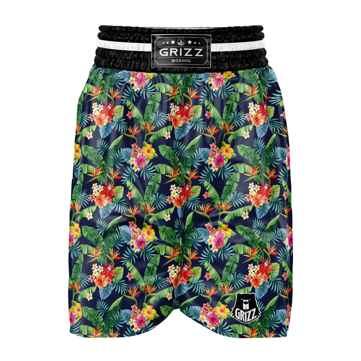 Flower Plumeria Vintage Print Pattern Boxing Shorts-grizzshop