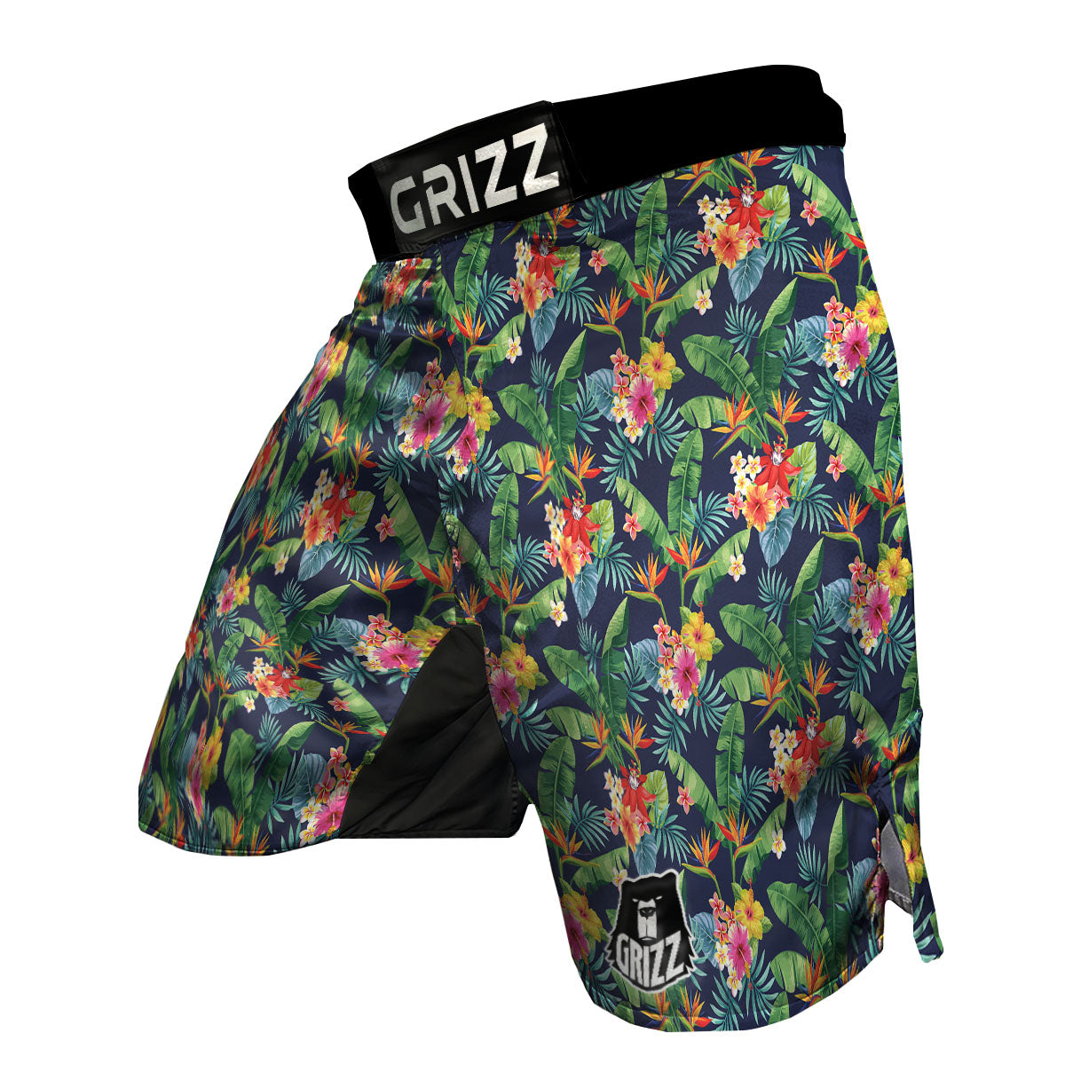 Flower Plumeria Vintage Print Pattern MMA Shorts-grizzshop