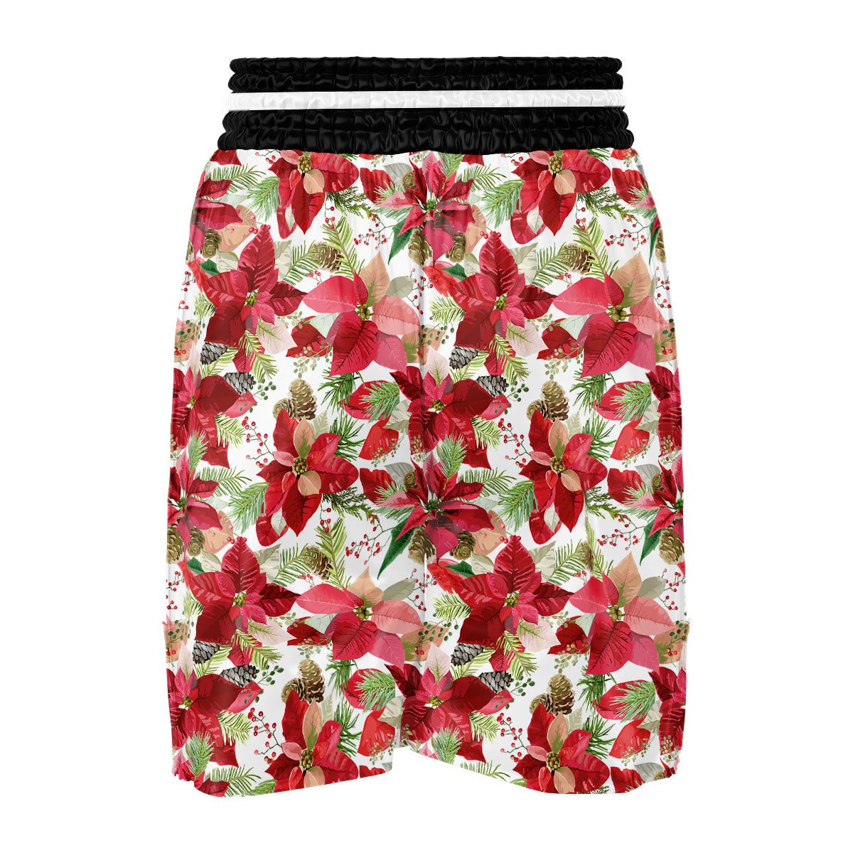 Flower Poinsettia Print Pattern Boxing Shorts-grizzshop