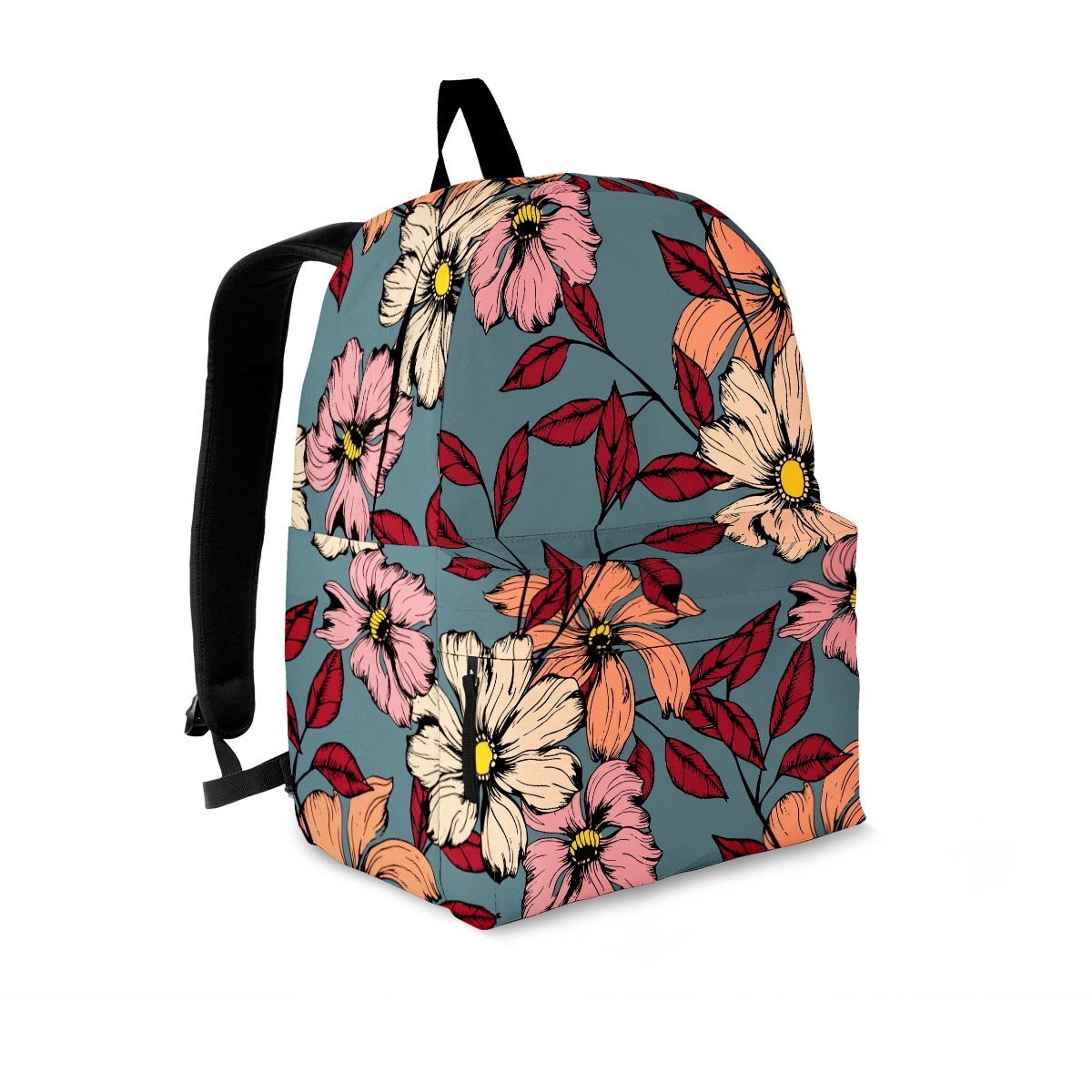 Flower Print Backpack-grizzshop