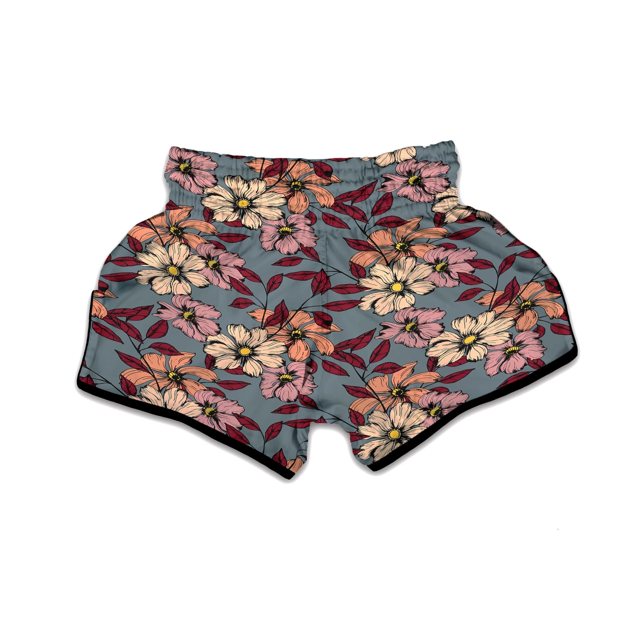 Flower Print Muay Thai Boxing Shorts-grizzshop