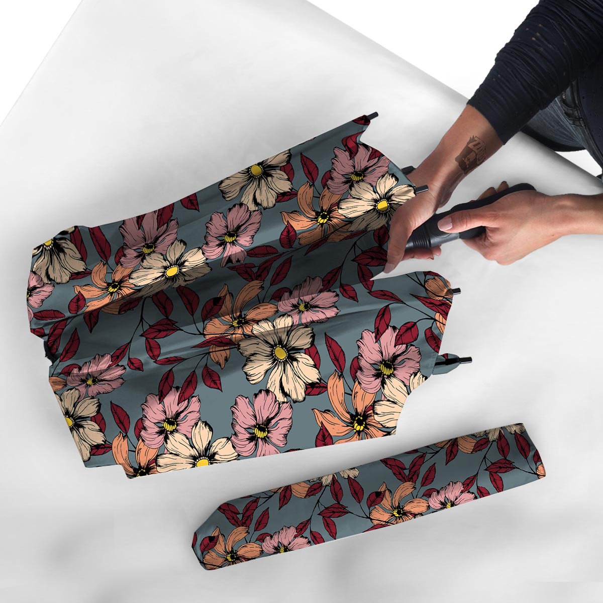 Flower Print Umbrella-grizzshop