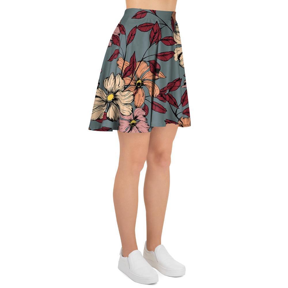 Flower Print Women's Skirt-grizzshop