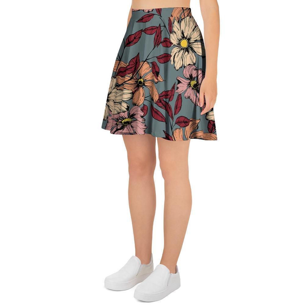 Flower Print Women's Skirt-grizzshop