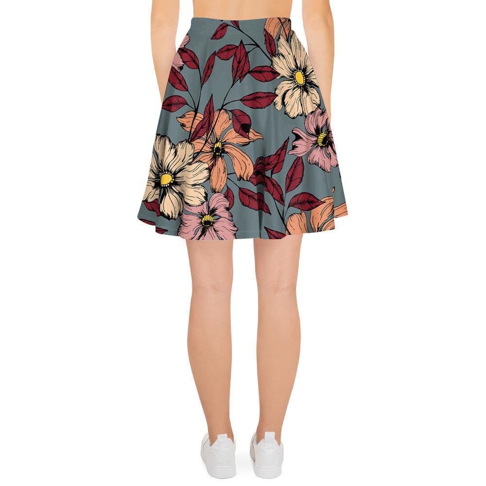 Flower Print Women's Skirt-grizzshop