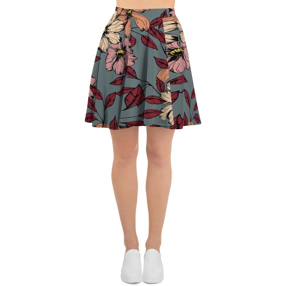 Flower Print Women's Skirt-grizzshop