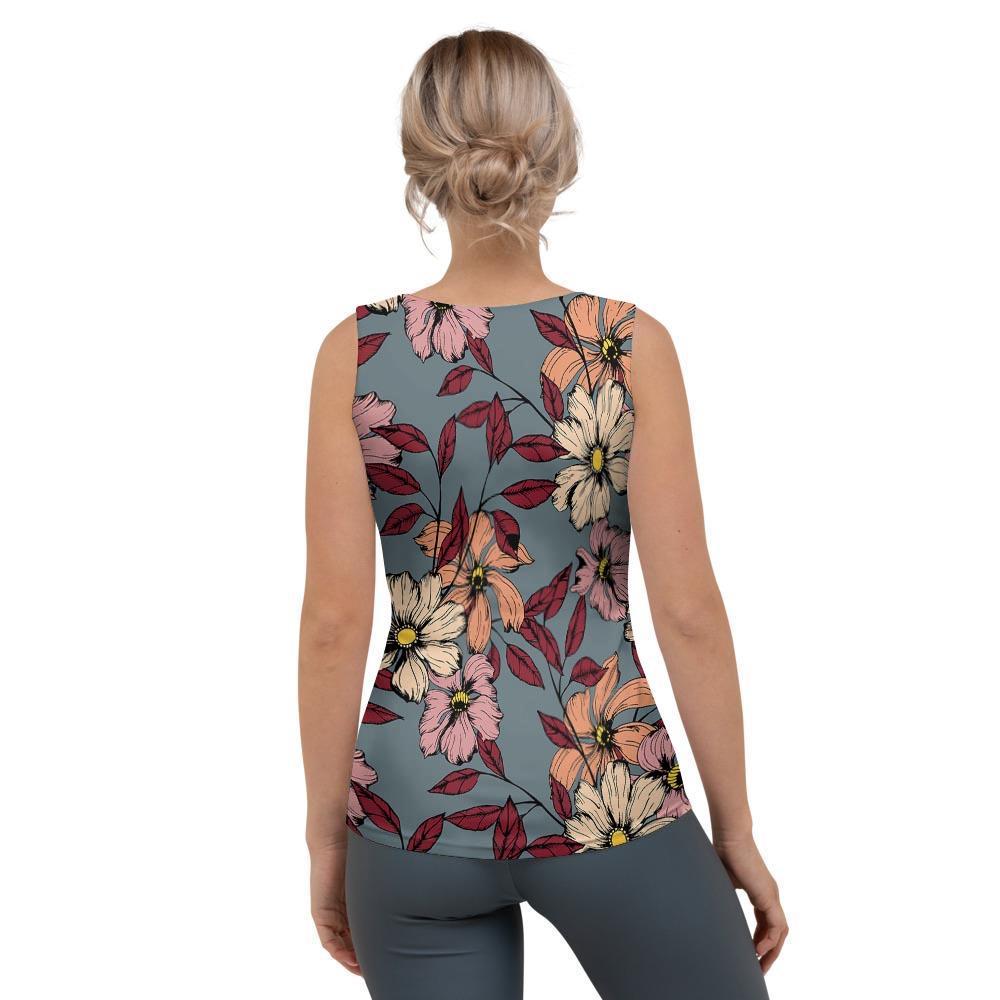 Flower Print Women's Tank Top-grizzshop