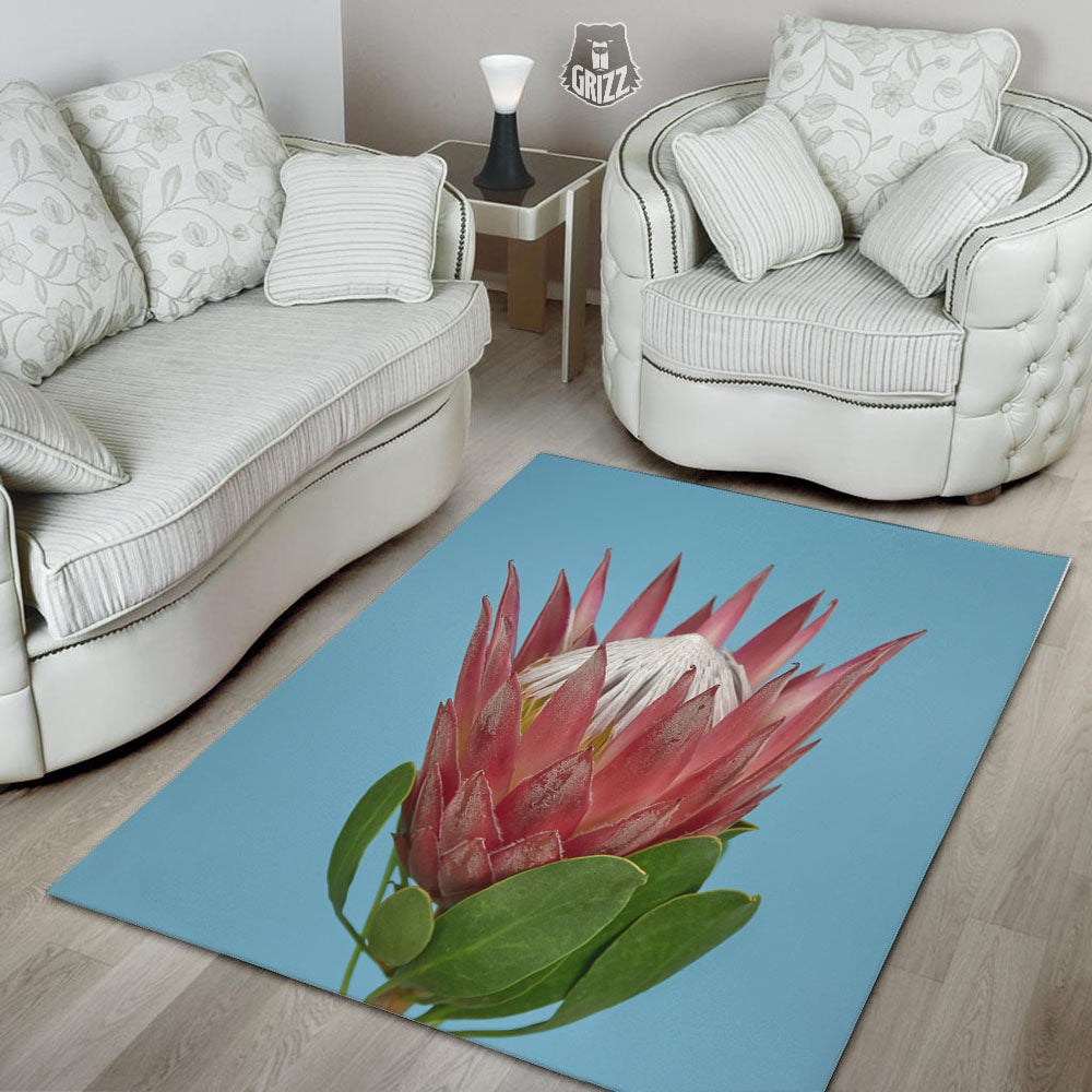 Flower Protea Print Floor Mat-grizzshop