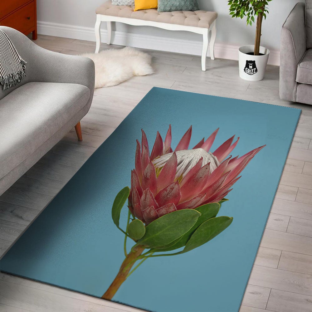 Flower Protea Print Floor Mat-grizzshop