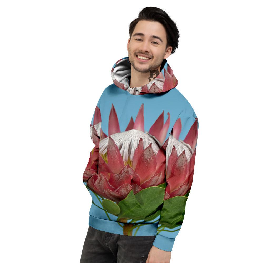 Flower Protea Print Men's Hoodie-grizzshop