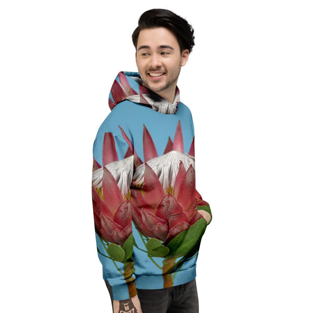 Flower Protea Print Men's Hoodie-grizzshop