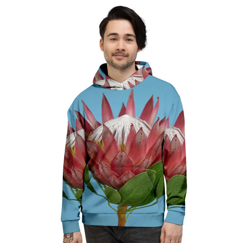 Flower Protea Print Men's Hoodie-grizzshop