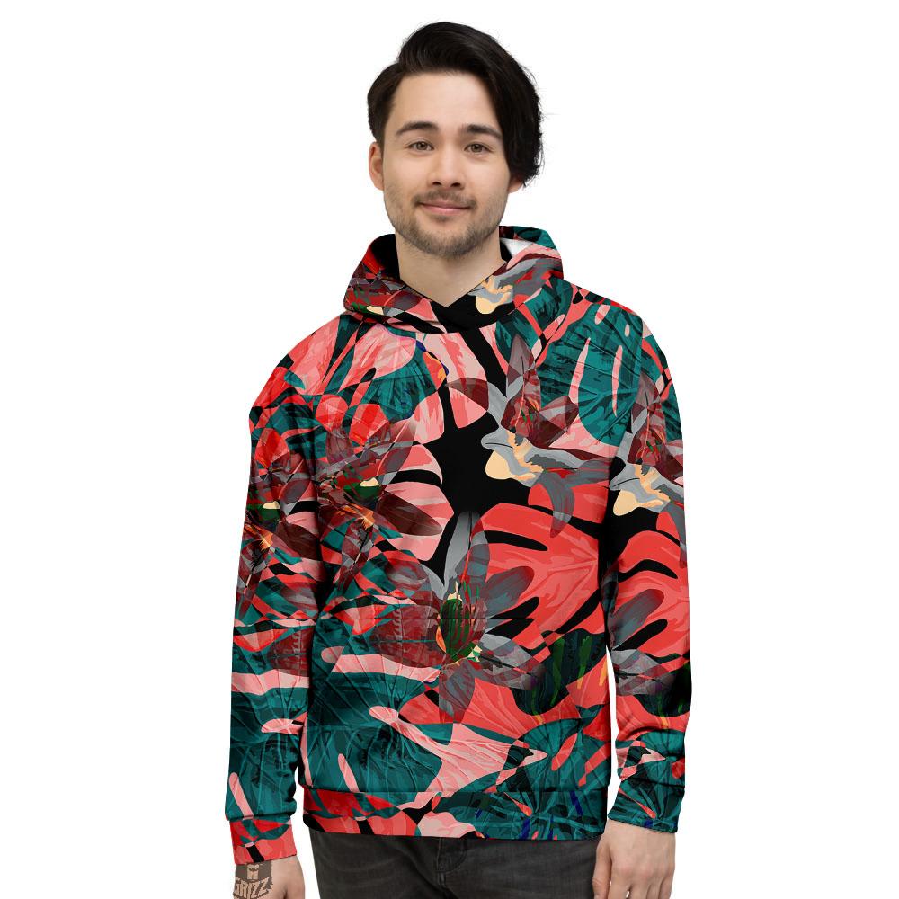 Flower Psychedelic Hawaiian Print Men's Hoodie-grizzshop