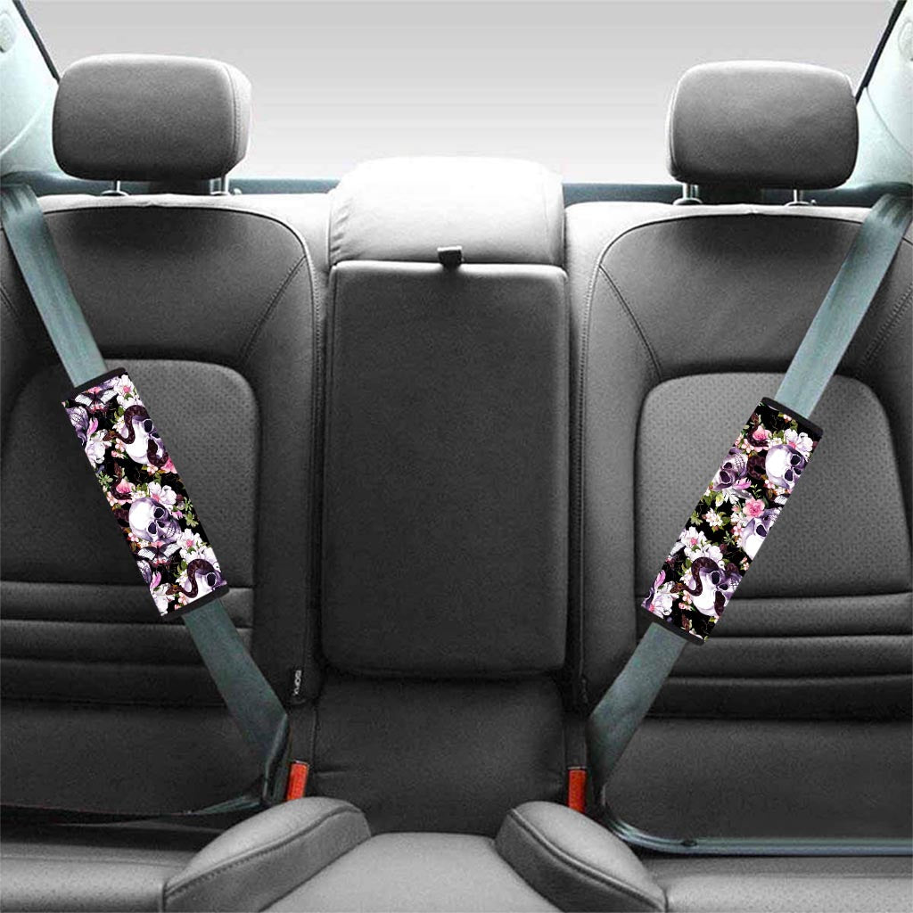 Flower Skull Seat Belt Cover-grizzshop