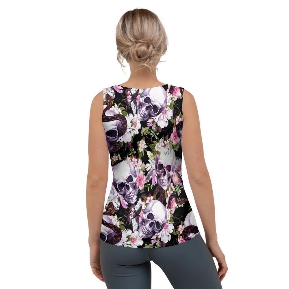 Flower Skull Women's Tank Top-grizzshop