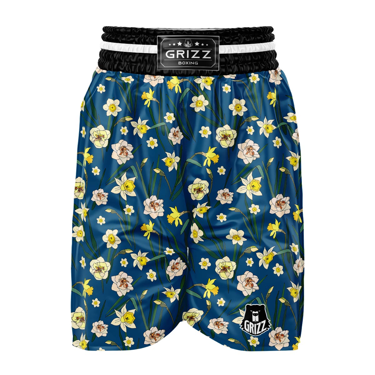 Flower Spring Daffodil Print Pattern Boxing Shorts-grizzshop