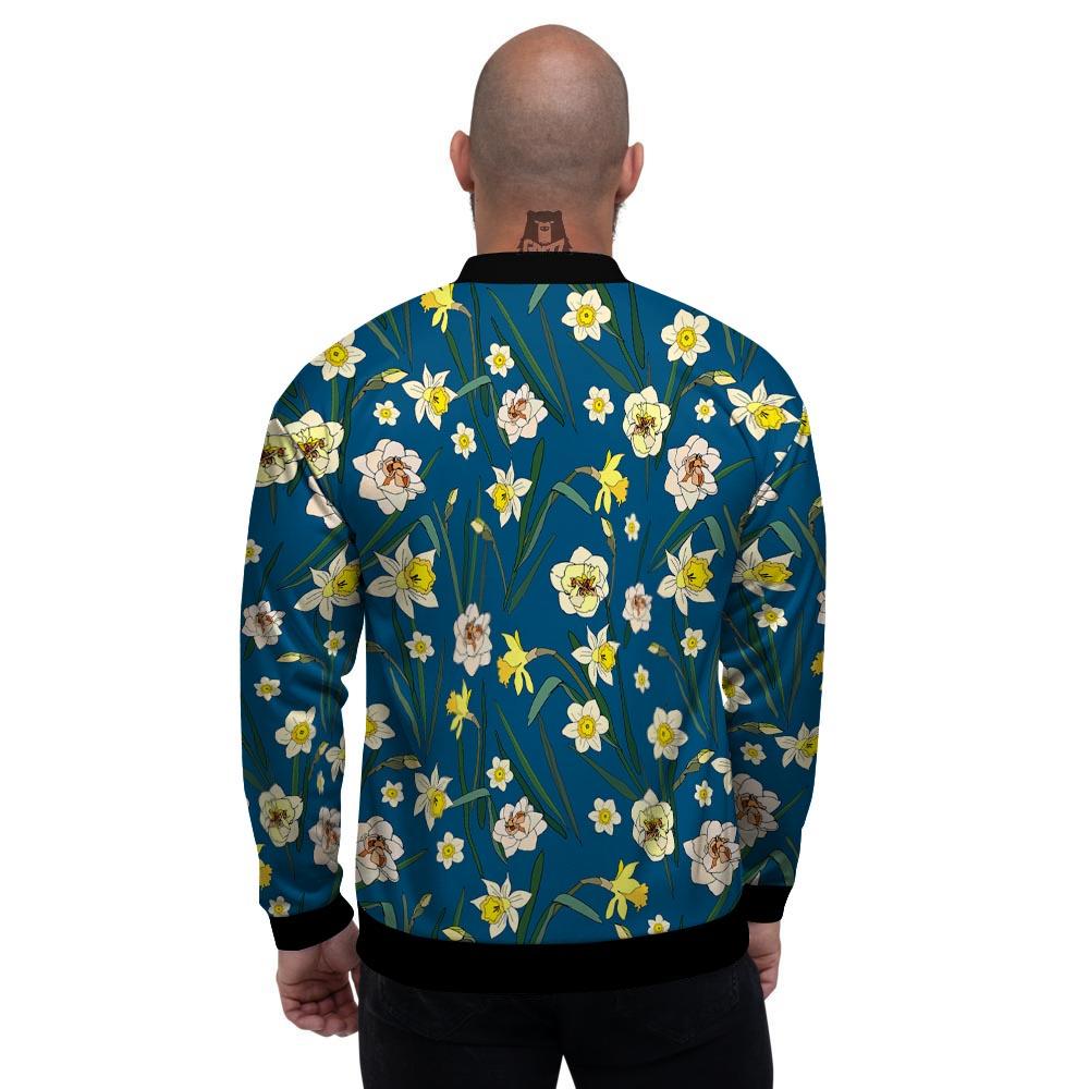 Flower Spring Daffodil Print Pattern Men's Bomber Jacket-grizzshop