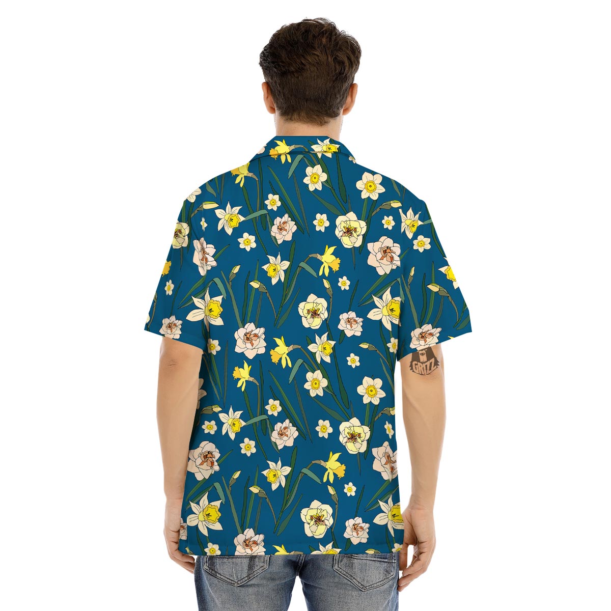 Flower Spring Daffodil Print Pattern Men's Hawaiian Shirt-grizzshop