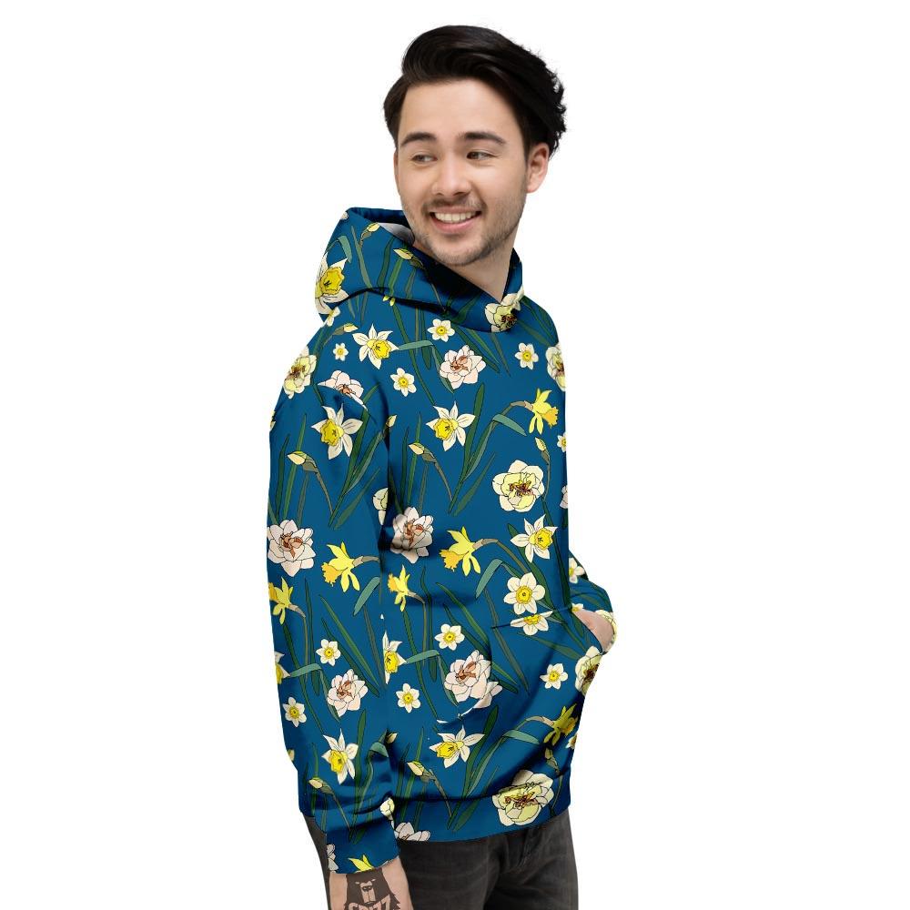 Flower Spring Daffodil Print Pattern Men's Hoodie-grizzshop