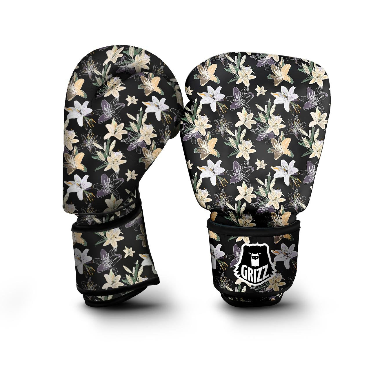 Flowers Spring Lily Print Pattern Boxing Gloves-grizzshop