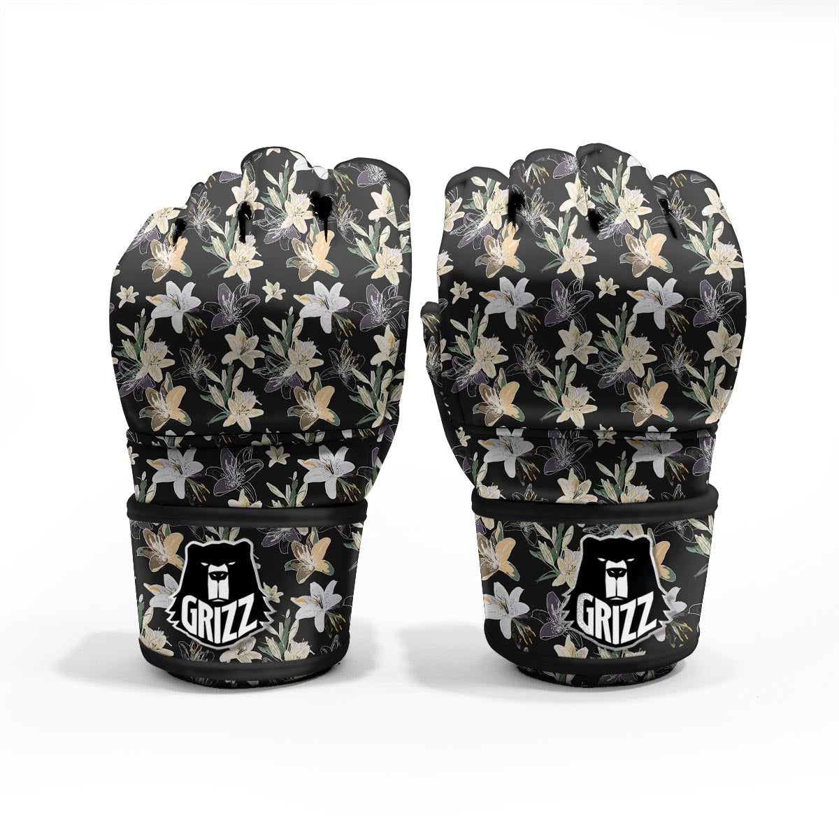 Flowers Spring Lily Print Pattern MMA Gloves-grizzshop