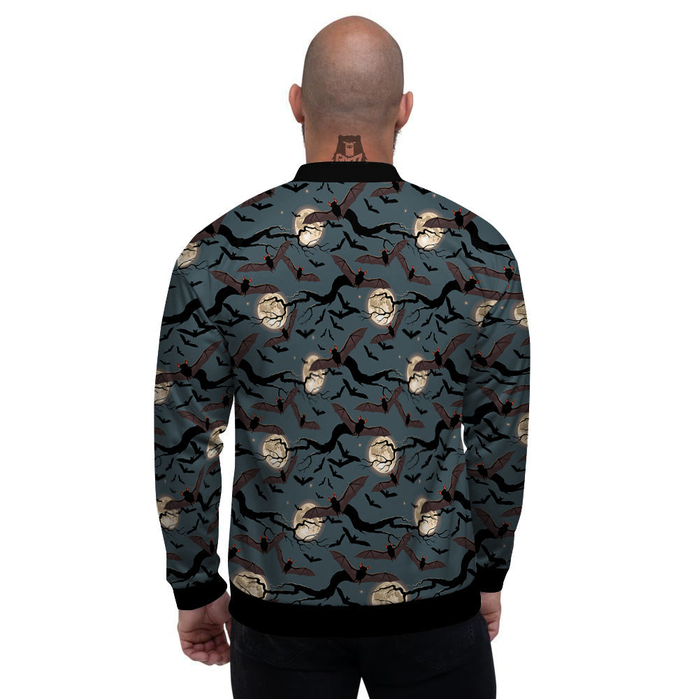 Flying Bat In The Moonlight Print Pattern Men's Bomber Jacket-grizzshop
