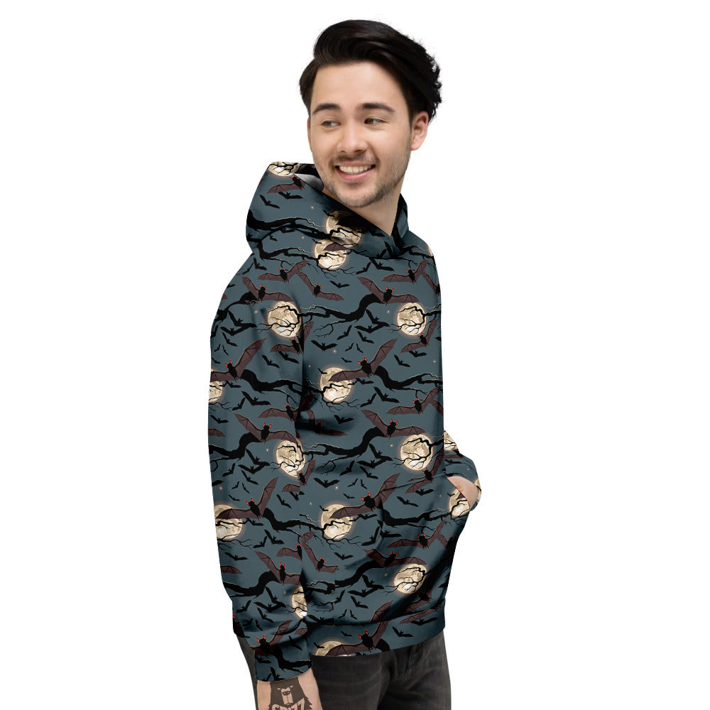 Flying Bat In The Moonlight Print Pattern Men's Hoodie-grizzshop