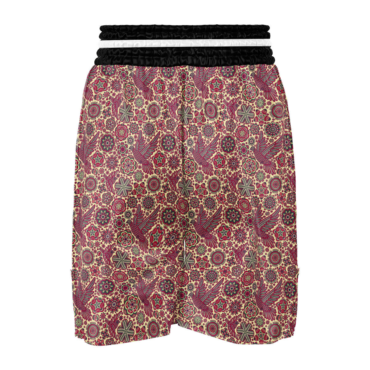 Flying Bird Mandala Print Pattern Boxing Shorts-grizzshop