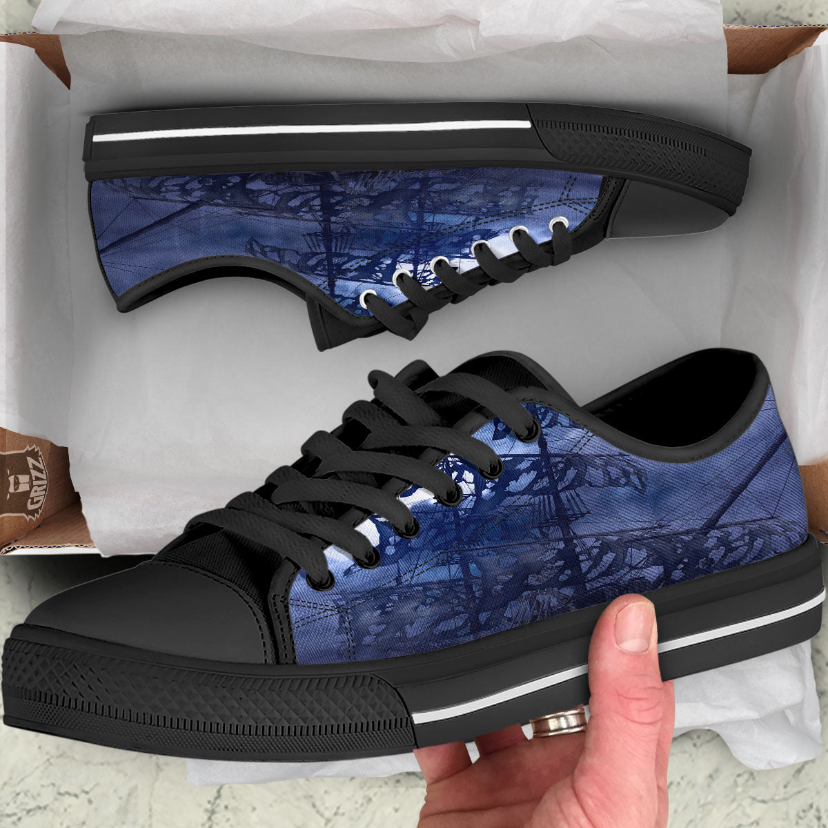 Flying Dutchman Ghost Pirate Ship Print Black Low Top Shoes-grizzshop