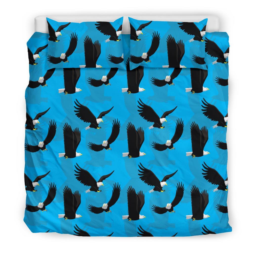 Flying Eagle Pattern Print Duvet Cover Bedding Set-grizzshop