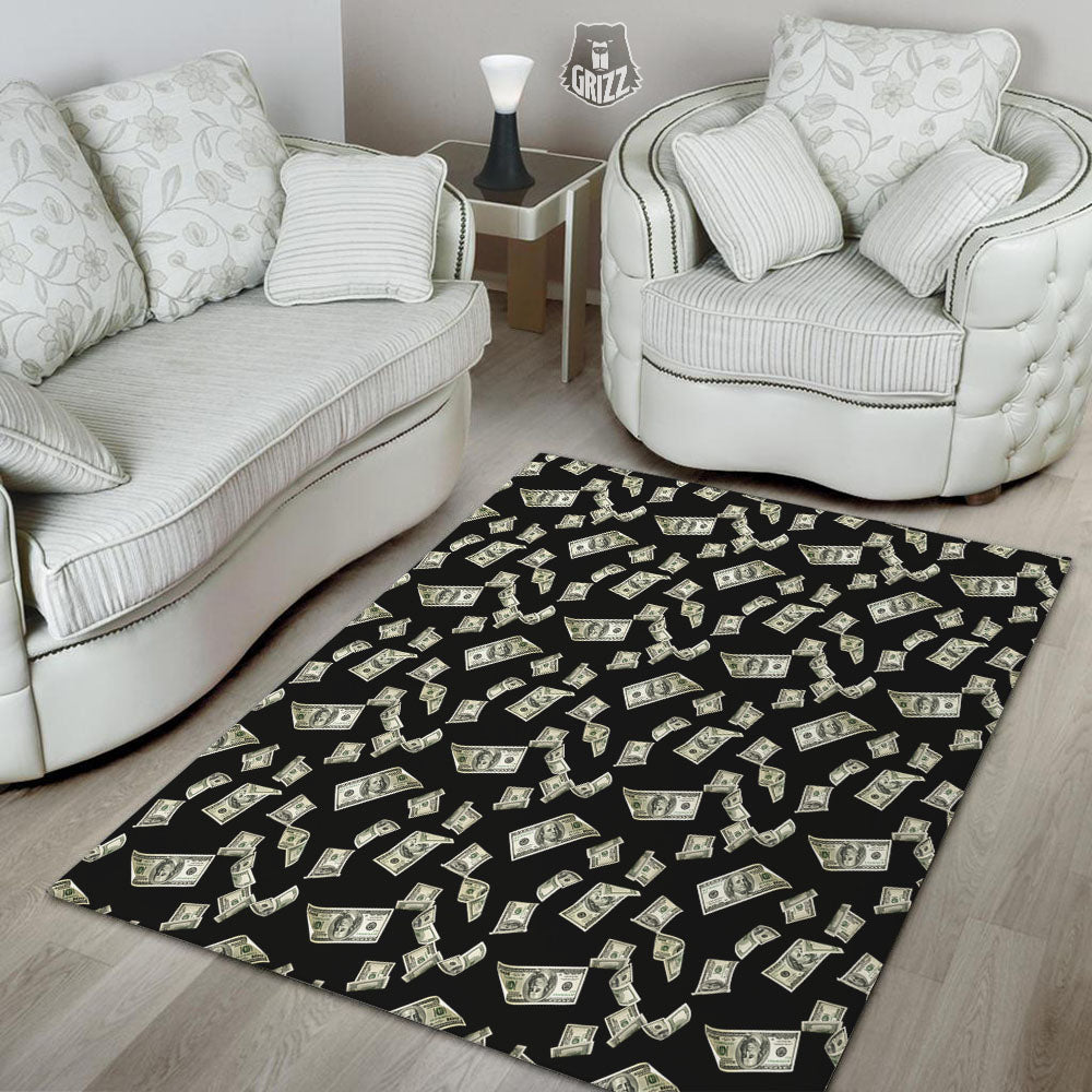 Flying US Dollar Money Print Floor Mat-grizzshop